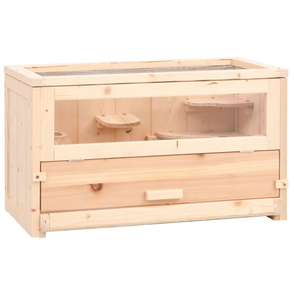 Vidaxl Hamster Cage Small Animal Cage Hamster House Rat Cage Solid Wood Fir