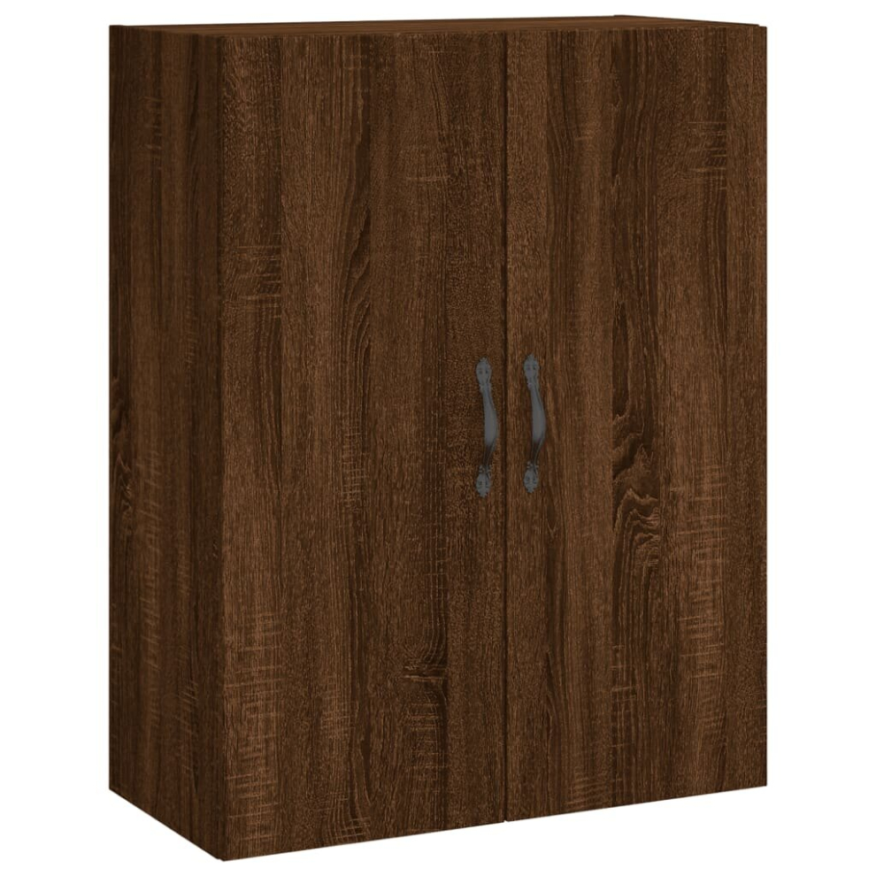 (brown oak) vidaXL Wall Mounted Cabinet Storage Cabinet Cupboard Smoked Oak Engineered Wood