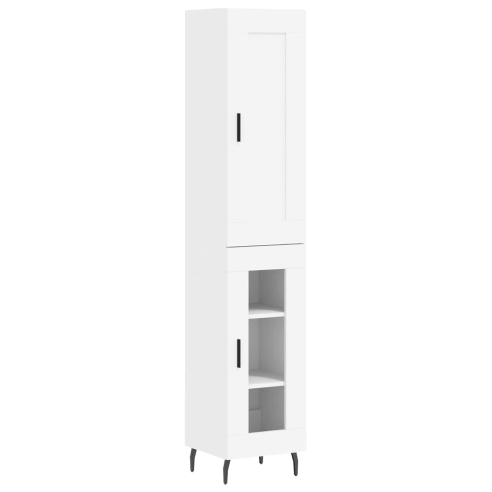 (white, 1 Glass door) vidaXL Highboard Sideboard Tall Storage Cabinet Side Cabinet Engineered Wood