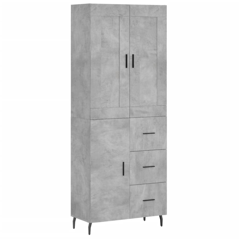 (concrete grey, 1 door 3 drawers) vidaXL Highboard Sideboard Cupboard Side Board Storage Cabinet Engineered Wood