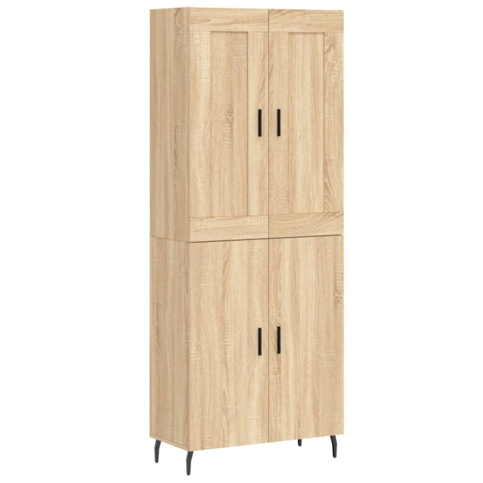 Vidaxl (Sonoma Oak, 2 Doors) Highboard Sideboard Cupboard Side Board Storage Cabinet Engineered Wood