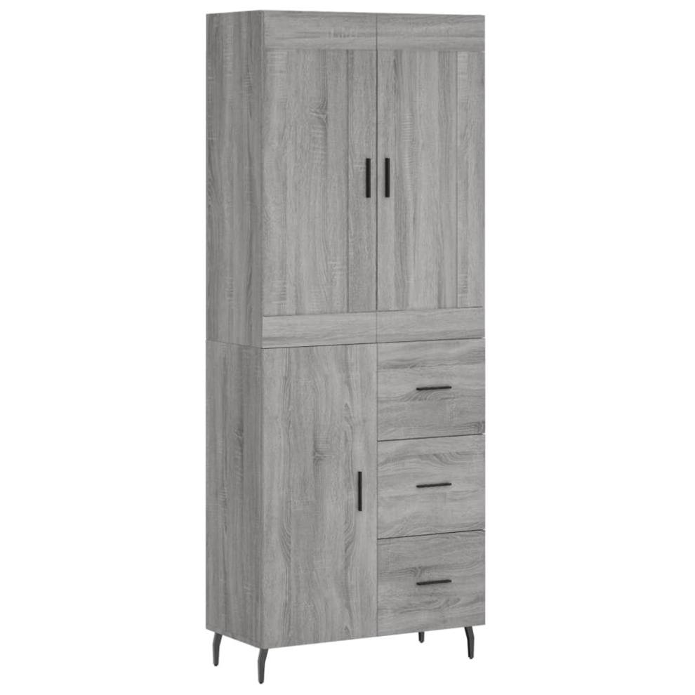 (grey sonoma, 1 door 3 drawers) vidaXL Highboard Sideboard Cupboard Side Board Storage Cabinet Engineered Wood