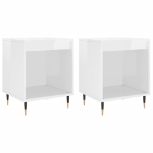 (high gloss white, 2 pcs) vidaXL Bedside Cabinets Nightstand Side Table Bed Cabinet Engineered Wood