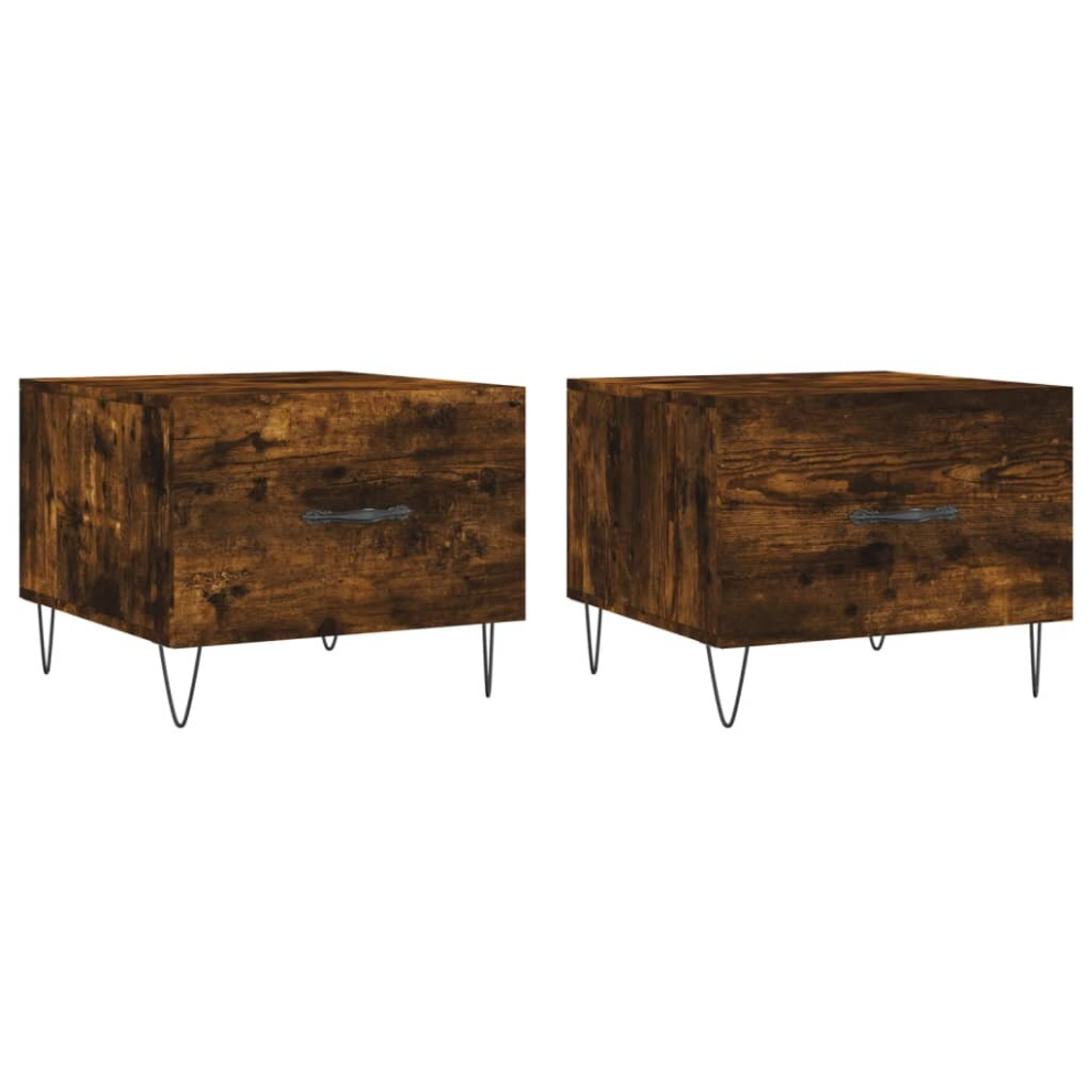 Vidaxl (Smoked Oak) Coffee Table Side Table Sofa Table Telephone Table Engineered Wood Brown