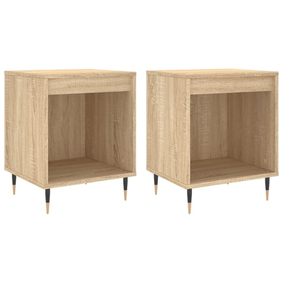 (sonoma oak, 2 pcs) vidaXL Bedside Cabinets Nightstand Side Table Bed Cabinet Engineered Wood