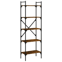 (smoked oak, 56 x 31.5 x 174 cm) vidaXL Bookcase 5-Tier Book Shelf Storage Shelf Organiser Engineered Wood