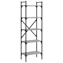 (grey sonoma, 56 x 31.5 x 174 cm) vidaXL Bookcase 5-Tier Book Shelf Storage Shelf Organiser Engineered Wood