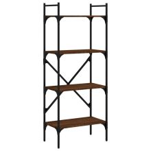 (brown oak, 56 x 31.5 x 138.5 cm) vidaXL Bookcase 5-Tier Book Shelf Storage Shelf Organiser Engineered Wood