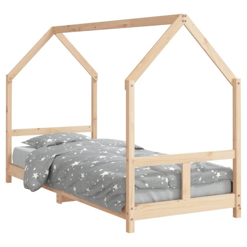 Vidaxl (Brown, 80 X 200 Cm) Kids Bed Frame Bedstead Mattress Foundation 70X140 Cm Solid Wood Pine