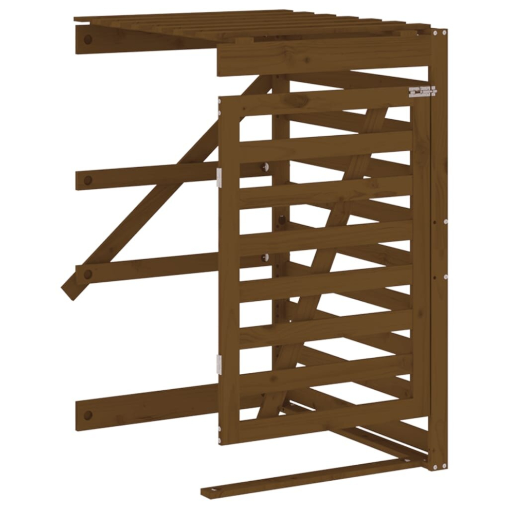 (honey brown pine, 78 x 91.5 x 128.5 cm) vidaXL Wheelie Bin Storage Garden Store Rubbish Trash Cover Solid Wood Pine