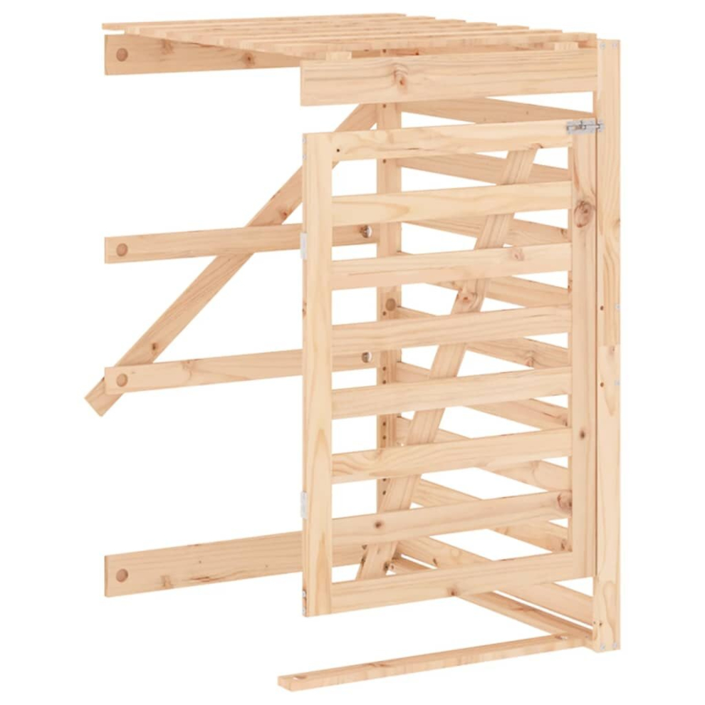 (natural pine, 78 x 91.5 x 128.5 cm) vidaXL Wheelie Bin Storage Garden Store Rubbish Trash Cover Solid Wood Pine