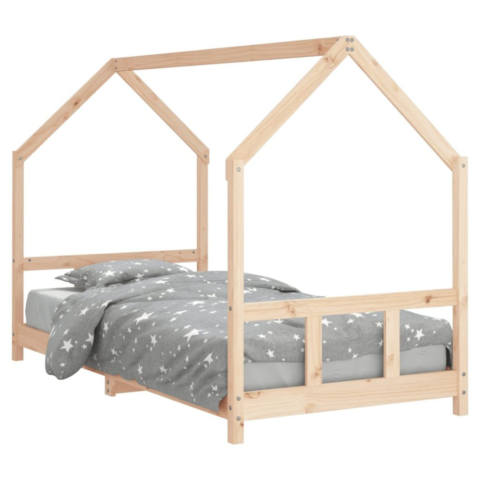 Vidaxl (Brown, 90 X 200 Cm) Kids Bed Frame Bedstead Mattress Foundation 70X140 Cm Solid Wood Pine