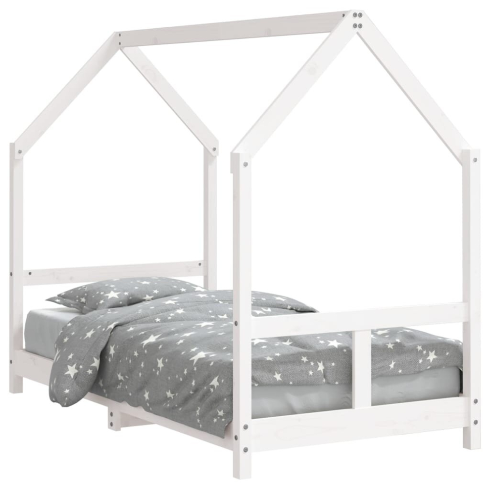 Vidaxl (, 80 X 160 Cm) Kids Bed Frame Bedstead Mattress Foundation 70X140 Cm Solid Wood Pine White