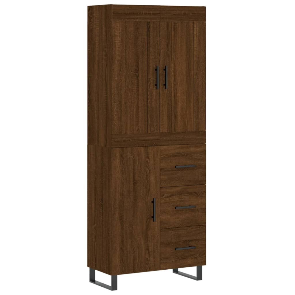 (brown oak, 1 door 3 drawers) vidaXL Highboard Sideboard Tall Storage Cabinet Side Cabinet Engineered Wood