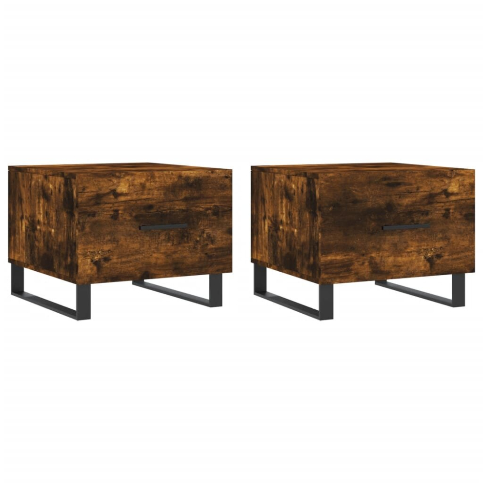 Vidaxl (Smoked Oak) Coffee Table Side Table Sofa Table Telephone Table Engineered Wood Brown