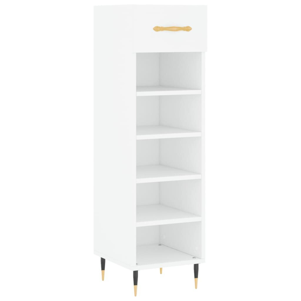 (white) vidaXL Shoe Cabinet Shoe Cupboard Shoe Rack High Gloss White Engineered Wood