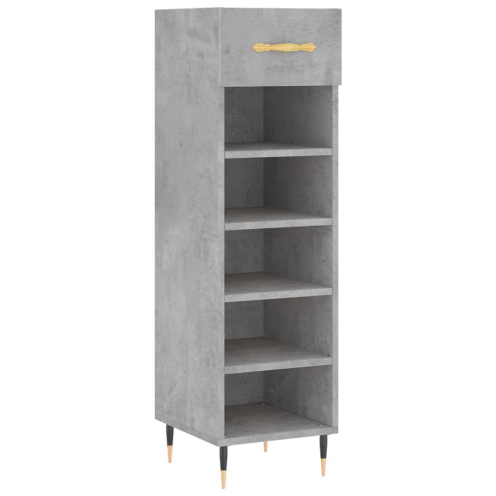 (concrete grey) vidaXL Shoe Cabinet Shoe Cupboard Shoe Rack High Gloss White Engineered Wood