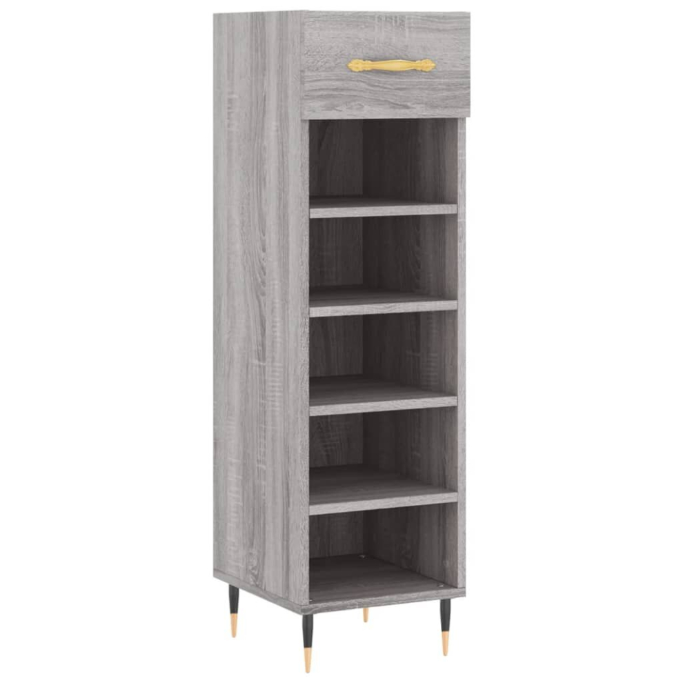 (grey sonoma) vidaXL Shoe Cabinet Shoe Cupboard Shoe Rack High Gloss White Engineered Wood