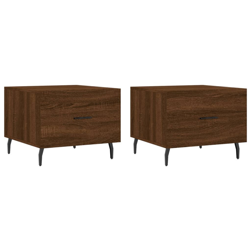 VidaXL Coffee Tables - 2 Pcs - Brown Oak - 50x50x40 cm - Engineered Wood - Image 2