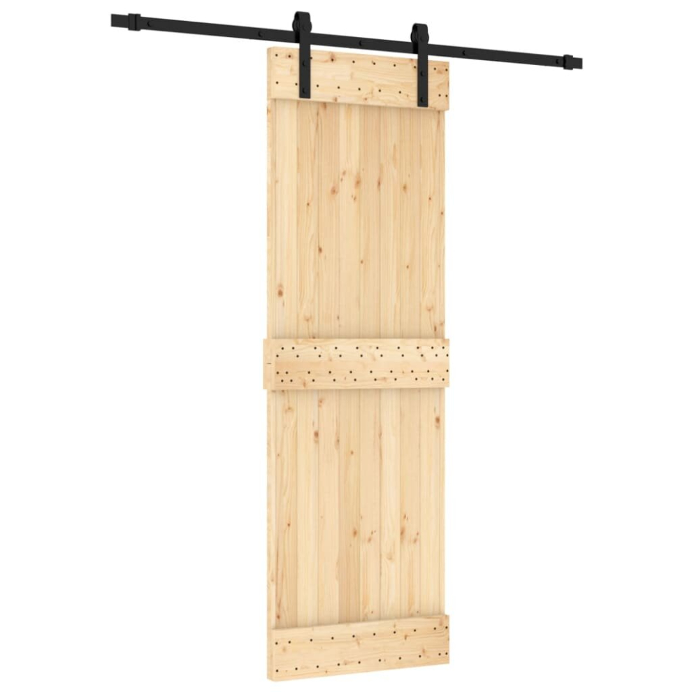 vidaXL Sliding Door Barn Door with Hardware Set Interior Door Solid Wood Pine