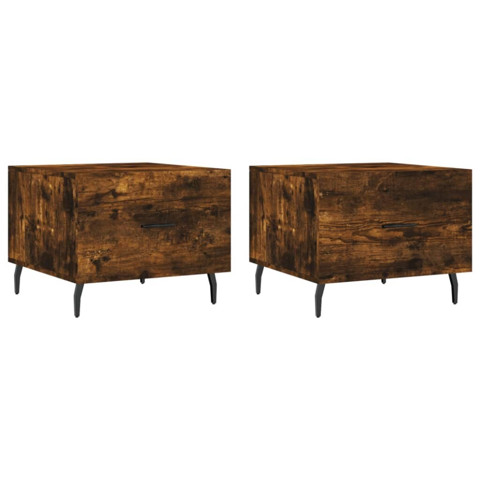 Vidaxl (Smoked Oak) Coffee Table Side Table Sofa Table Telephone Table Engineered Wood Brown