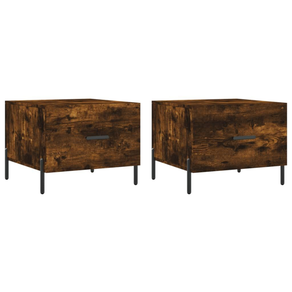 Vidaxl (Smoked Oak) Coffee Table Side Table Sofa Table Telephone Table Engineered Wood Brown