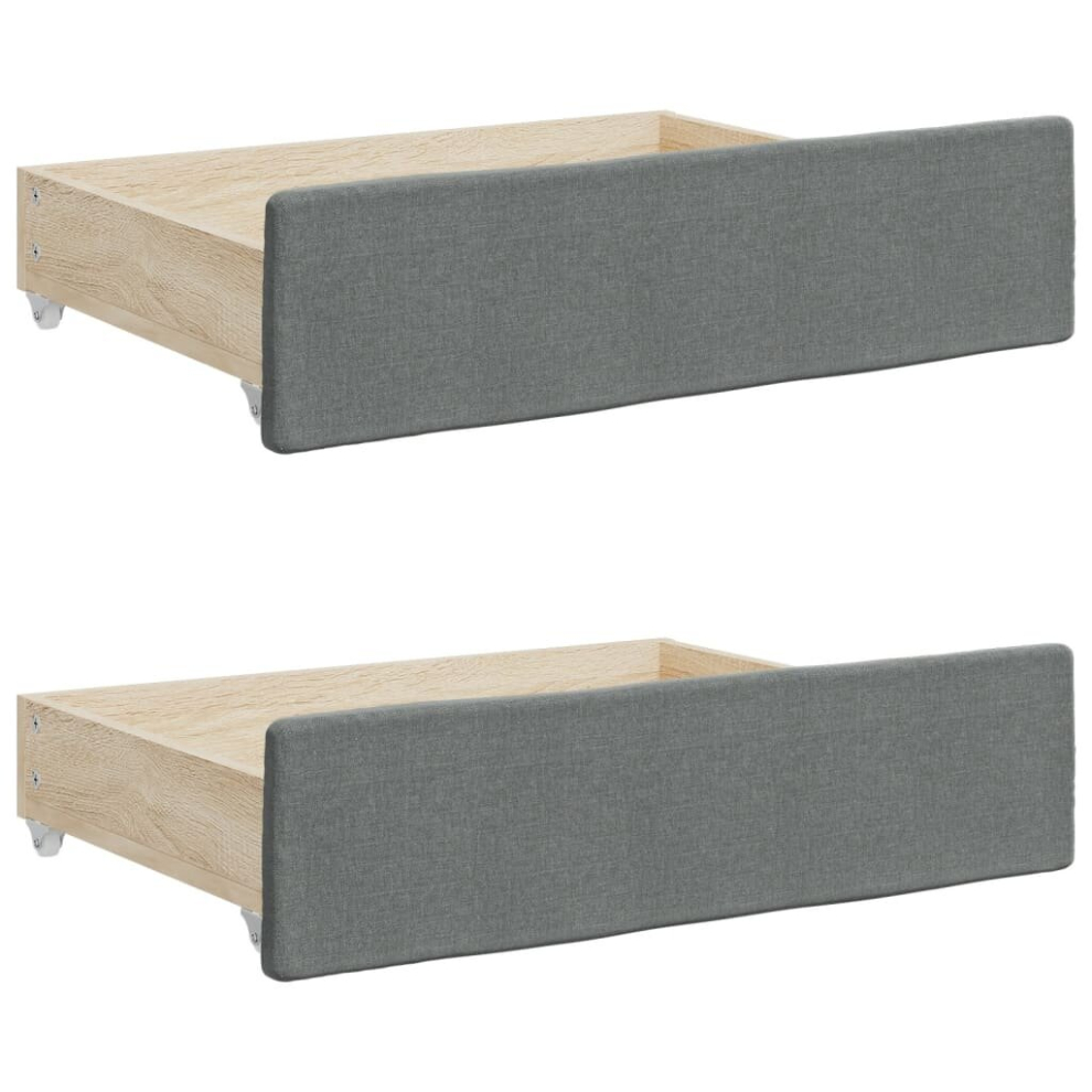 (dark grey) vidaXL Bed Drawers Storage Unit Bed Box 2 pcs Taupe Engineered Wood and Fabric