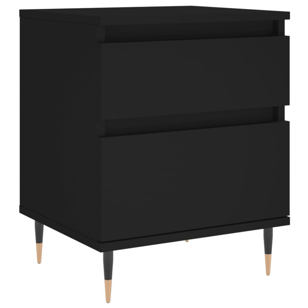 Vidaxl (Black, 1 Pcs) Bedside Cabinets Nightstand Side Table Bed Cabinet Engineered Wood