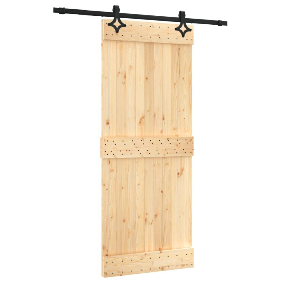 vidaXL Sliding Door Barn Door with Hardware Set Interior Door Solid Wood Pine