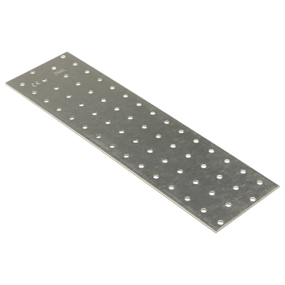 (300 x 80 mm) vidaXL Perforated Plates Connecting Joining Plate 60 pcs 2 mm Galvanised Steel