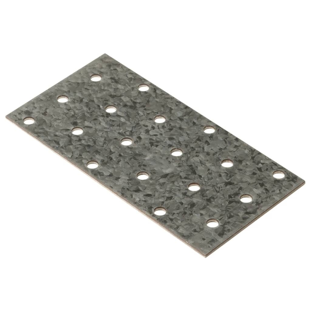 (120 x 60 mm) vidaXL Perforated Plates Connecting Joining Plate 60 pcs 2 mm Galvanised Steel