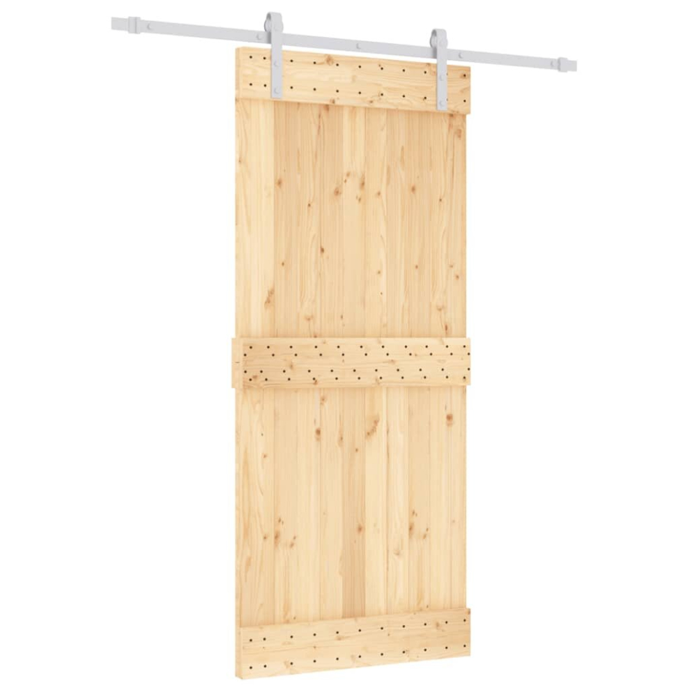 vidaXL Sliding Door Barn Door with Hardware Set Interior Door Solid Wood Pine