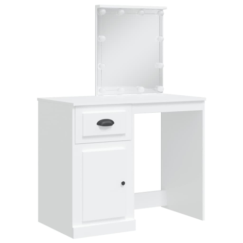 VidaXL (white) vidaXL Dressing Table with LED Lights Makeup Table Vanity Desk Cosmetic Table 2
