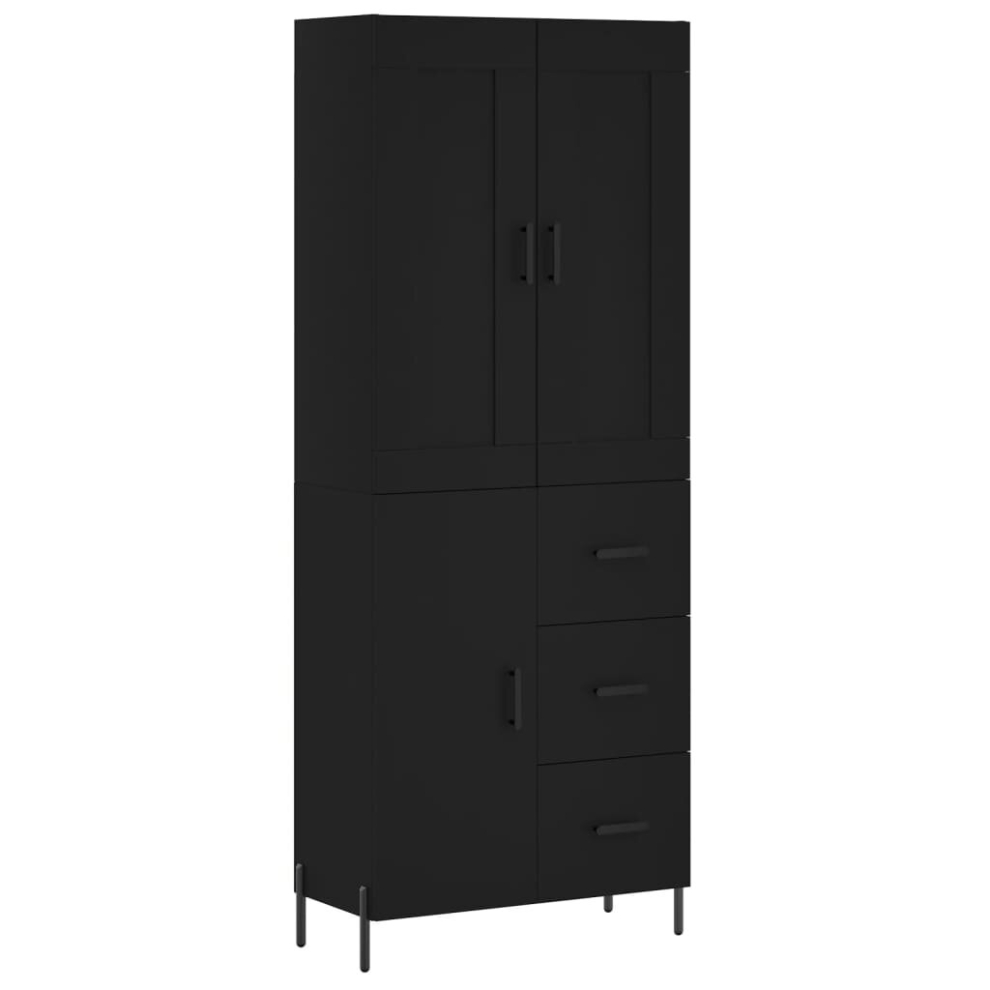 (black, 1 door 3 drawers) vidaXL Highboard Sideboard Tall Storage Cabinet Side Cabinet Engineered Wood