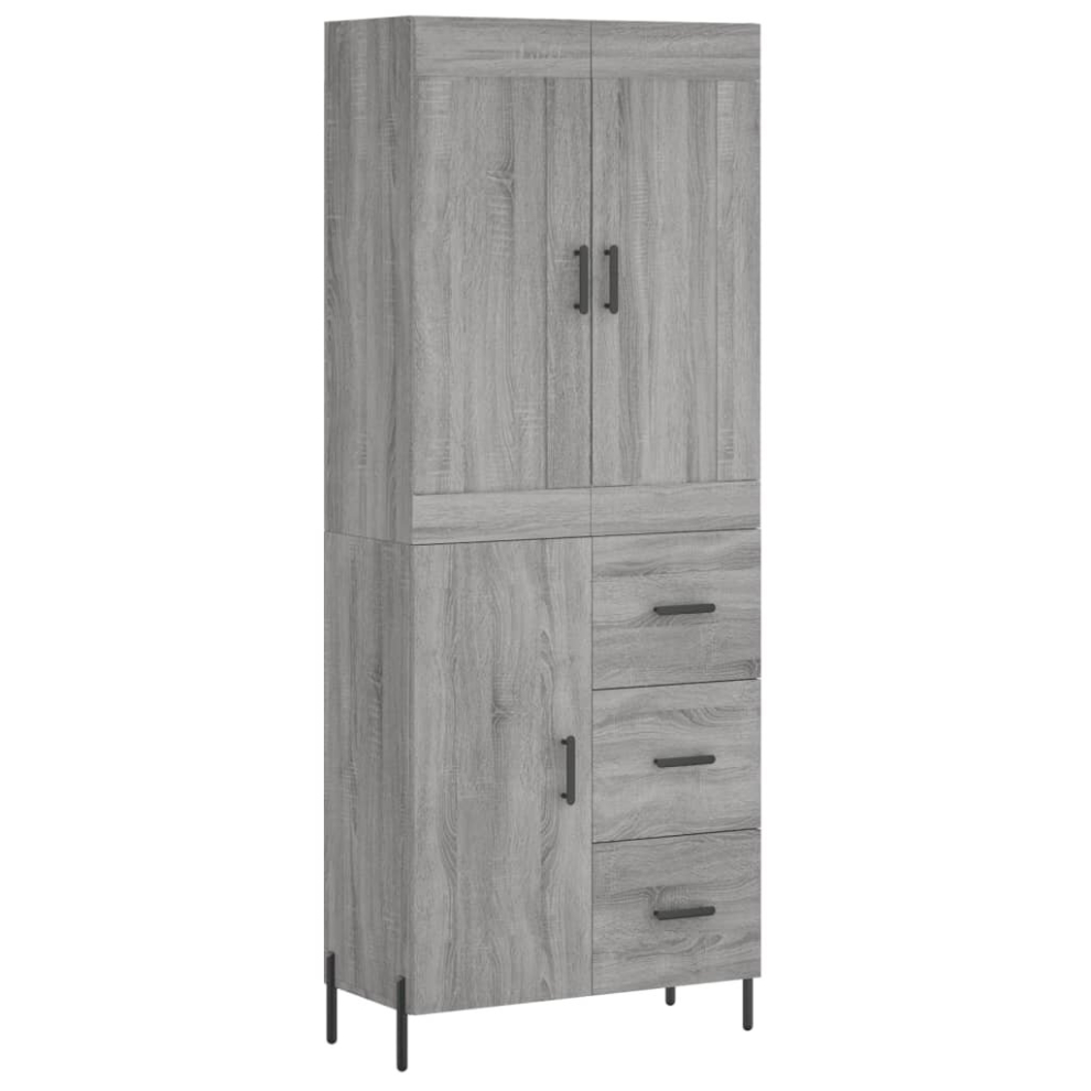 (grey sonoma, 1 door 3 drawers) vidaXL Highboard Sideboard Tall Storage Cabinet Side Cabinet Engineered Wood