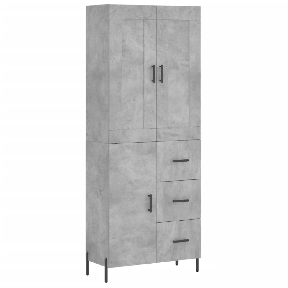 (concrete grey, 1 door 3 drawers) vidaXL Highboard Sideboard Tall Storage Cabinet Side Cabinet Engineered Wood