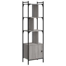 (grey sonoma, 44.5 x 30 x 154.5 cm) vidaXL Bookcase with Doors Book Shelf Storage Shelf Organiser Engineered Wood