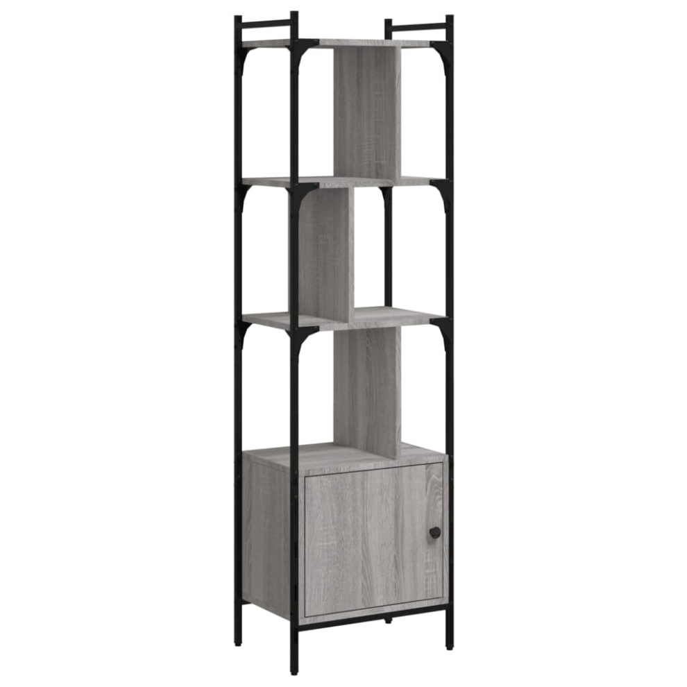 VIDAXL Bookcase - 6 Shelf - Grey - Wood - Image 3