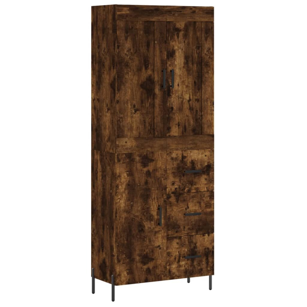 (smoked oak, 1 door 3 drawers) vidaXL Highboard Sideboard Tall Storage Cabinet Side Cabinet Engineered Wood