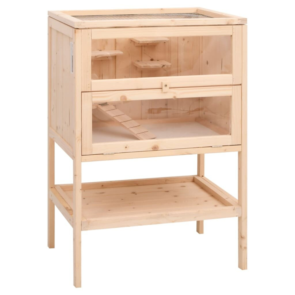 Vidaxl Hamster Cage Small Animal Cage Hamster House Rat Cage Solid Wood Fir