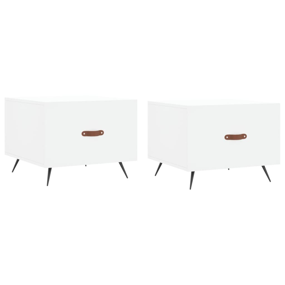 Vidaxl White,Brown (White) Coffee Table Side Table Sofa Table Telephone Table Engineered Wood