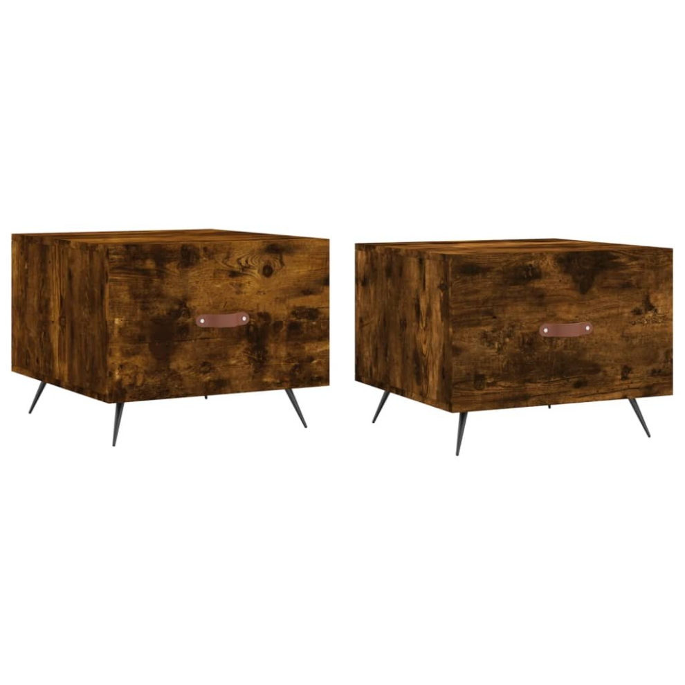 Vidaxl (Smoked Oak) Coffee Table Side Table Sofa Table Telephone Table Engineered Wood Brown