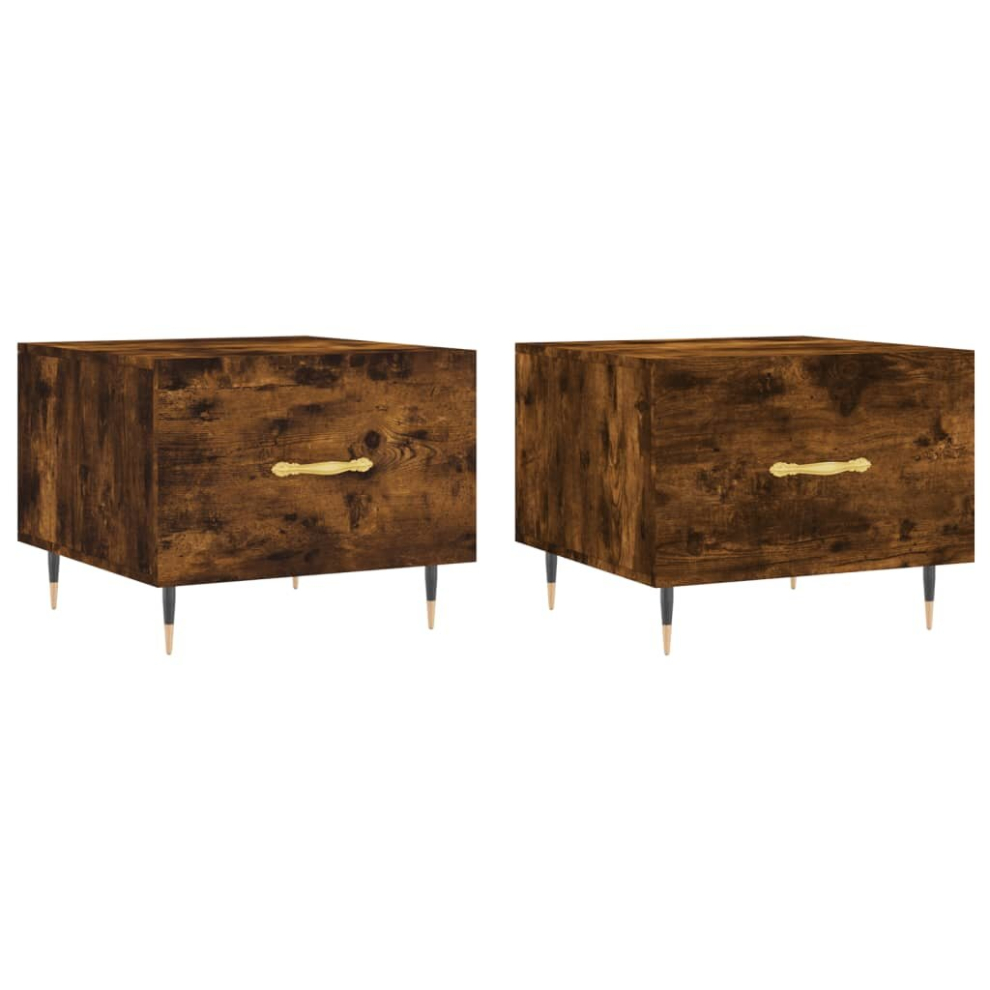 Vidaxl (Smoked Oak) Coffee Table Side Table Sofa Table Telephone Table Engineered Wood Brown