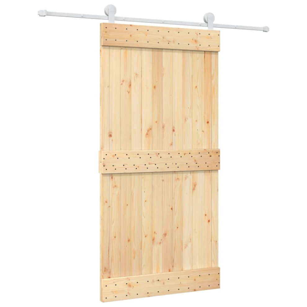 vidaXL Sliding Door Barn Door with Hardware Set Interior Door Solid Wood Pine
