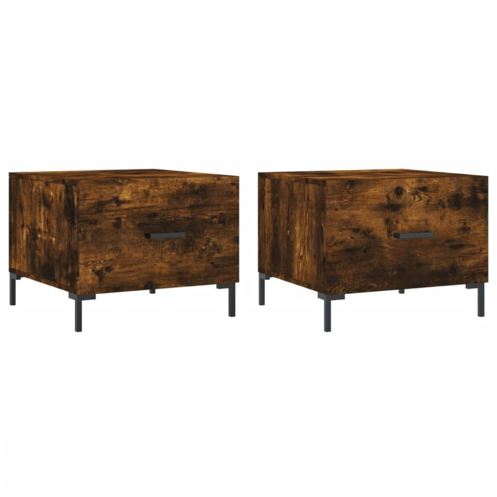 Vidaxl (Smoked Oak) Coffee Table Side Table Sofa Table Telephone Table Engineered Wood Brown