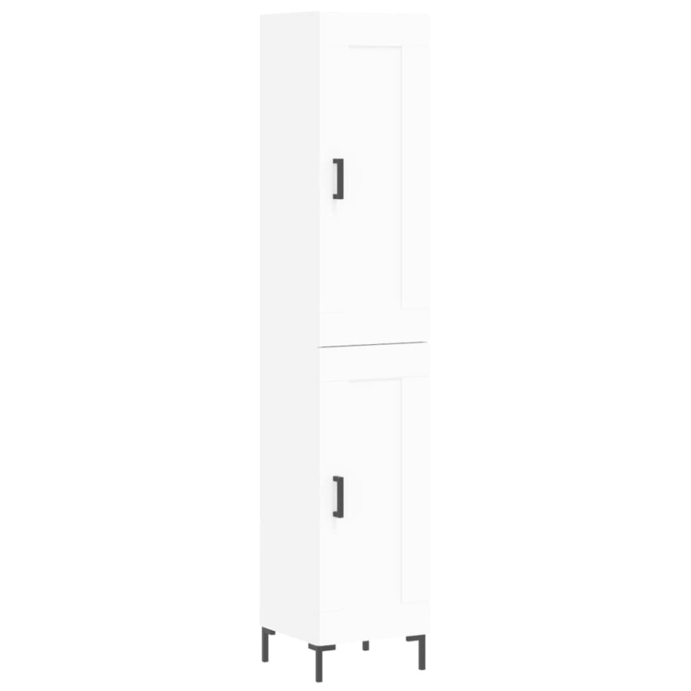 Vidaxl (White, 1 Wood Door) Highboard Sideboard Tall Storage Cabinet Side Cabinet Engineered Wood