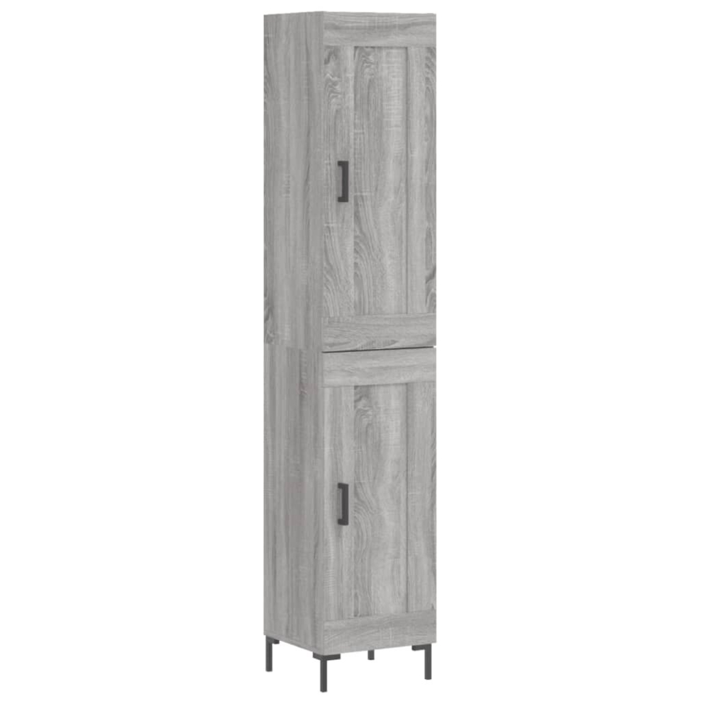 Vidaxl (Grey Sonoma, 1 Wood Door) Highboard Sideboard Tall Storage Cabinet Side Cabinet Engineered Wood