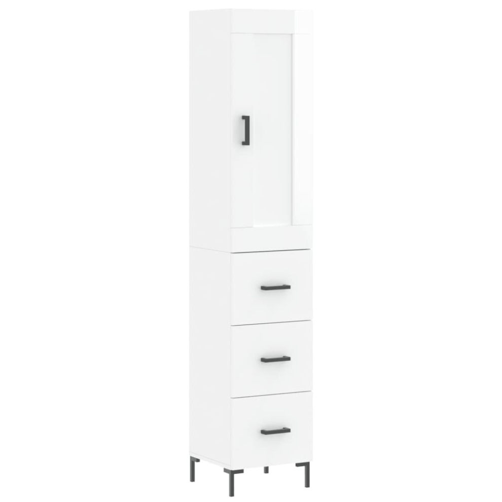 (high gloss white, 3 drawers) vidaXL Highboard Sideboard Tall Storage Cabinet Side Cabinet Engineered Wood