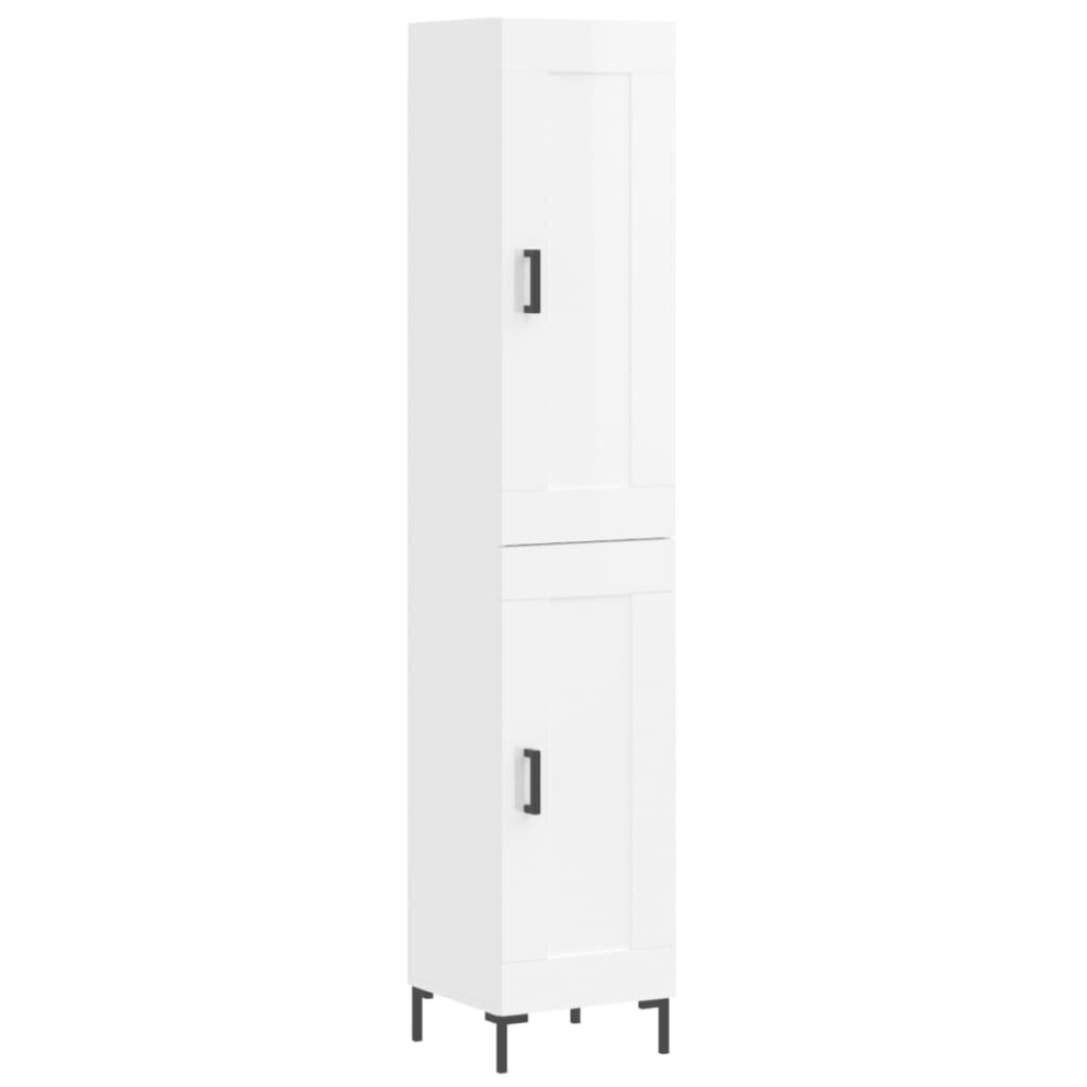 (high gloss white, 1 wood door) vidaXL Highboard Sideboard Tall Storage Cabinet Side Cabinet Engineered Wood