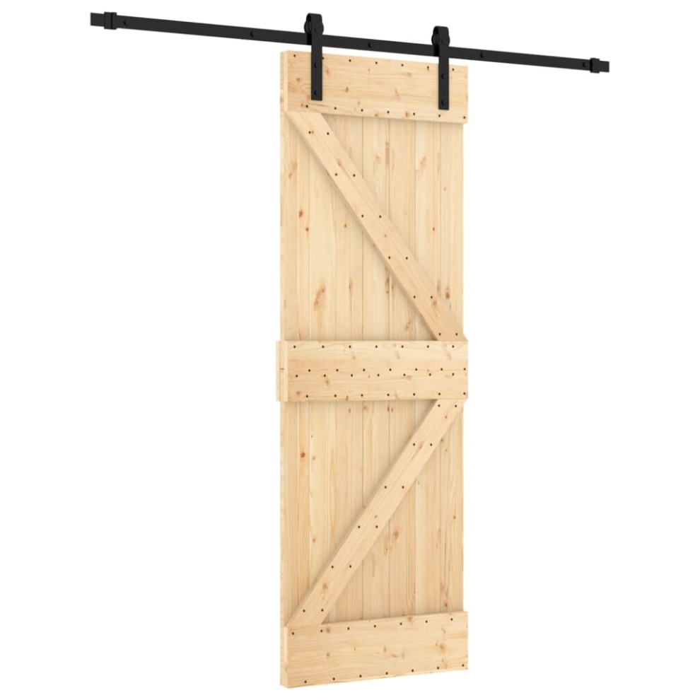 vidaXL Sliding Door Barn Door with Hardware Set Interior Door Solid Wood Pine